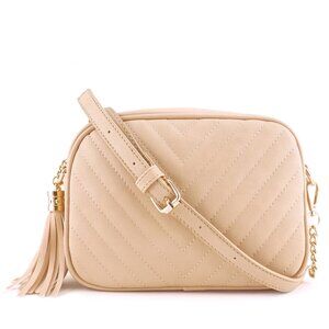 5989 Simple Shoulder Crossbody Bag With Metal Chain Strap And Tassel Top